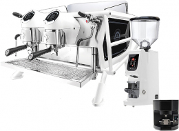 Комплект: кофемашина SANREMO Cafe Racer Full 2GR + кофемолка EUREKA Atom W 75 + автоматический темпер EUREKA Atom
